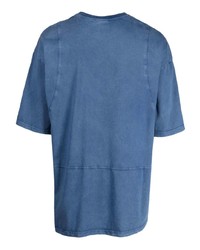 blaues bedrucktes T-Shirt mit einem Rundhalsausschnitt von Mauna Kea
