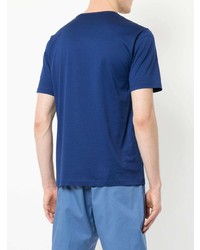 blaues bedrucktes T-Shirt mit einem Rundhalsausschnitt von Gieves & Hawkes