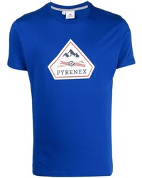 blaues bedrucktes T-Shirt mit einem Rundhalsausschnitt von Pyrenex