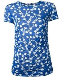 blaues bedrucktes T-Shirt mit einem Rundhalsausschnitt von Ralph Lauren