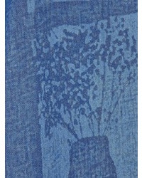 blaues bedrucktes T-Shirt mit einem Rundhalsausschnitt von Fendi