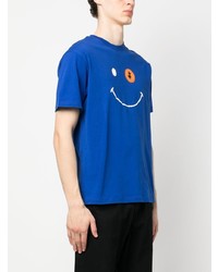 blaues bedrucktes T-Shirt mit einem Rundhalsausschnitt von Save The Duck