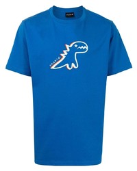 blaues bedrucktes T-Shirt mit einem Rundhalsausschnitt von SPORT b. by agnès b.