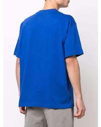blaues bedrucktes T-Shirt mit einem Rundhalsausschnitt von A-Cold-Wall*