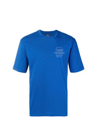 blaues bedrucktes T-Shirt mit einem Rundhalsausschnitt von Thames