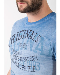 blaues bedrucktes T-Shirt mit einem Rundhalsausschnitt von TIMEZONE T-Shirts (kurzarm) »Original T-Shirt«