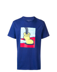 blaues bedrucktes T-Shirt mit einem Rundhalsausschnitt von Vans