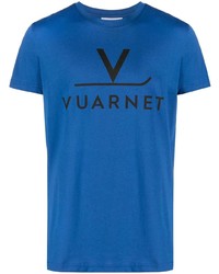blaues bedrucktes T-Shirt mit einem Rundhalsausschnitt von Vuarnet