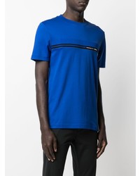 blaues bedrucktes T-Shirt mit einem Rundhalsausschnitt von BOSS HUGO BOSS