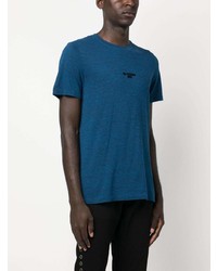 blaues bedrucktes T-Shirt mit einem Rundhalsausschnitt von Zadig & Voltaire