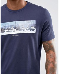 blaues bedrucktes T-shirt von Ben Sherman