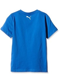 blaues bedrucktes T-shirt von Puma