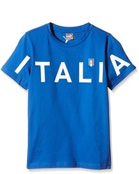 blaues bedrucktes T-shirt von Puma