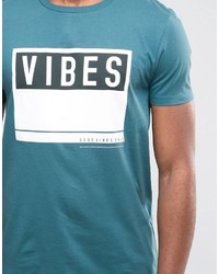 blaues bedrucktes T-shirt von Asos