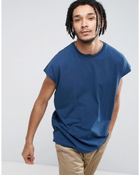 blaues bedrucktes Trägershirt von Asos