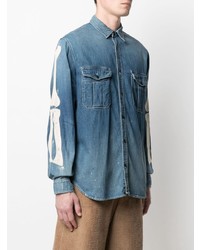 blaues besticktes Jeanshemd von KAPITAL