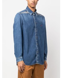 blaues besticktes Jeanshemd von Diesel