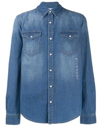 blaues besticktes Jeanshemd von Givenchy