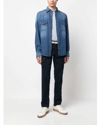 blaues besticktes Jeanshemd von Jacob Cohen