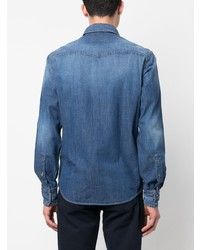 blaues besticktes Jeanshemd von Jacob Cohen