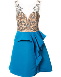 blaues besticktes Kleid von Marchesa