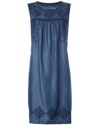 blaues besticktes Kleid von Steffen Schraut