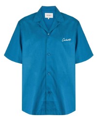 blaues besticktes Kurzarmhemd von Carhartt WIP