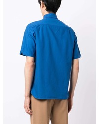 blaues besticktes Kurzarmhemd von Fred Perry