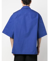 blaues besticktes Kurzarmhemd von Off-White