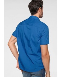 blaues besticktes Kurzarmhemd von RHODE ISLAND