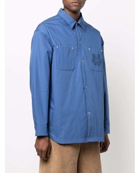 blaues besticktes Langarmhemd von Kenzo