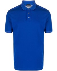blaues besticktes Polohemd von Emporio Armani