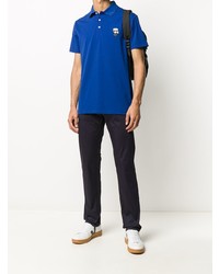 blaues besticktes Polohemd von Karl Lagerfeld