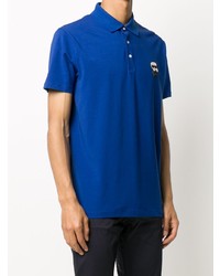 blaues besticktes Polohemd von Karl Lagerfeld