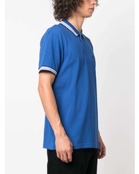 blaues besticktes Polohemd von BOSS