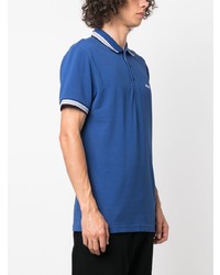 blaues besticktes Polohemd von BOSS