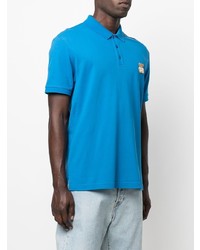 blaues besticktes Polohemd von Moschino