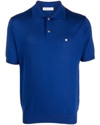 blaues besticktes Polohemd von Manuel Ritz