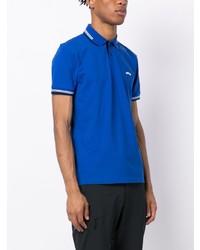 blaues besticktes Polohemd von BOSS