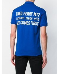 blaues besticktes Polohemd von Fred Perry X Art Comes First