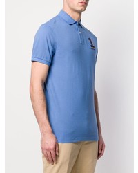 blaues besticktes Polohemd von Hackett