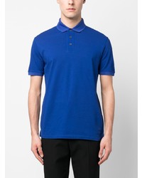 blaues besticktes Polohemd von Emporio Armani