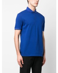 blaues besticktes Polohemd von Emporio Armani