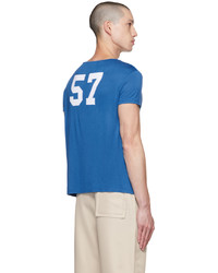 blaues besticktes T-Shirt mit einem Rundhalsausschnitt von Alled-Martinez