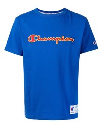 blaues besticktes T-Shirt mit einem Rundhalsausschnitt von Carhartt WIP