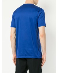 blaues besticktes T-Shirt mit einem Rundhalsausschnitt von Lanvin