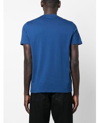 blaues besticktes T-Shirt mit einem Rundhalsausschnitt von Fred Perry