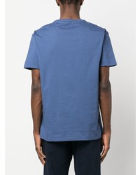 blaues besticktes T-Shirt mit einem Rundhalsausschnitt von Polo Ralph Lauren