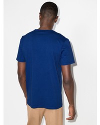 blaues besticktes T-Shirt mit einem Rundhalsausschnitt von MAISON KITSUNÉ