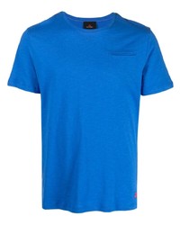 blaues besticktes T-Shirt mit einem Rundhalsausschnitt von Peuterey